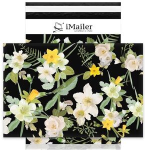 Black Floral Poly Mailers